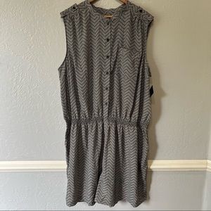 Halogen Black Chevron Romper Shorts NWT